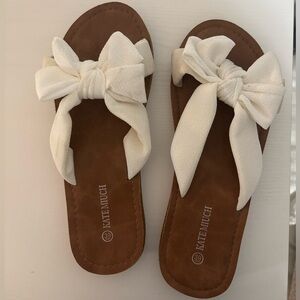 White Bow Sandals